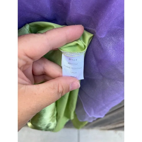Disney Store Little Girls Green and Purple Satin Tinkerbell Fairy Costume 4‎ - Picture 6 of 6
